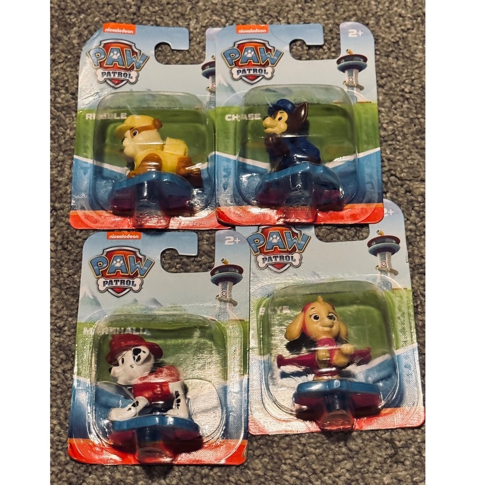 Paw Patrol Mini Figure Lot of 4 Chase‎ Marshall Skye Rubble Spin Master New